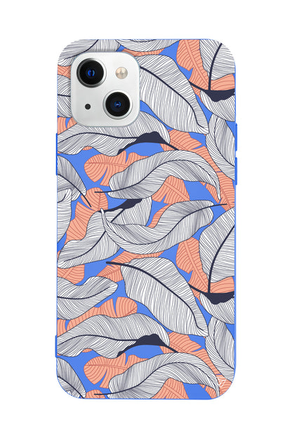 Cizgisel Yapraklar 4 Lansman Model İçi Kadife Silikon Telefon Kılıfı – Plus Serisine Özel