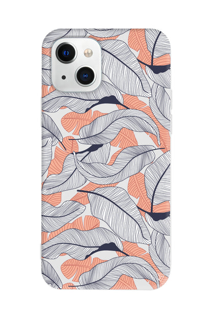 Cizgisel Yapraklar 4 Lansman Model İçi Kadife Silikon Telefon Kılıfı – Plus Serisine Özel