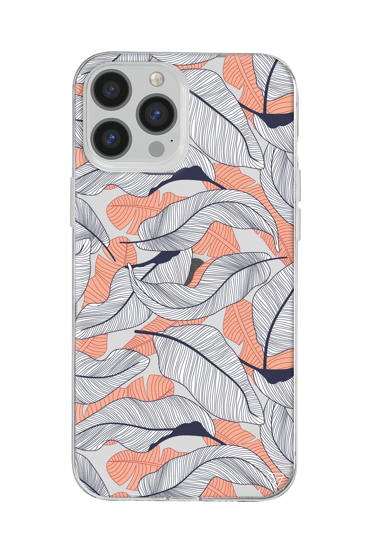 Cizgisel Yapraklar 4 Lansman Model İçi Kadife Silikon Telefon Kılıfı