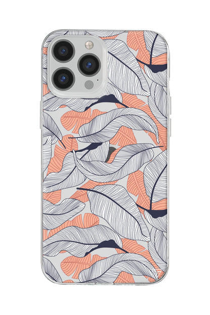 Cizgisel Yapraklar 4 Lansman Model İçi Kadife Silikon Telefon Kılıfı