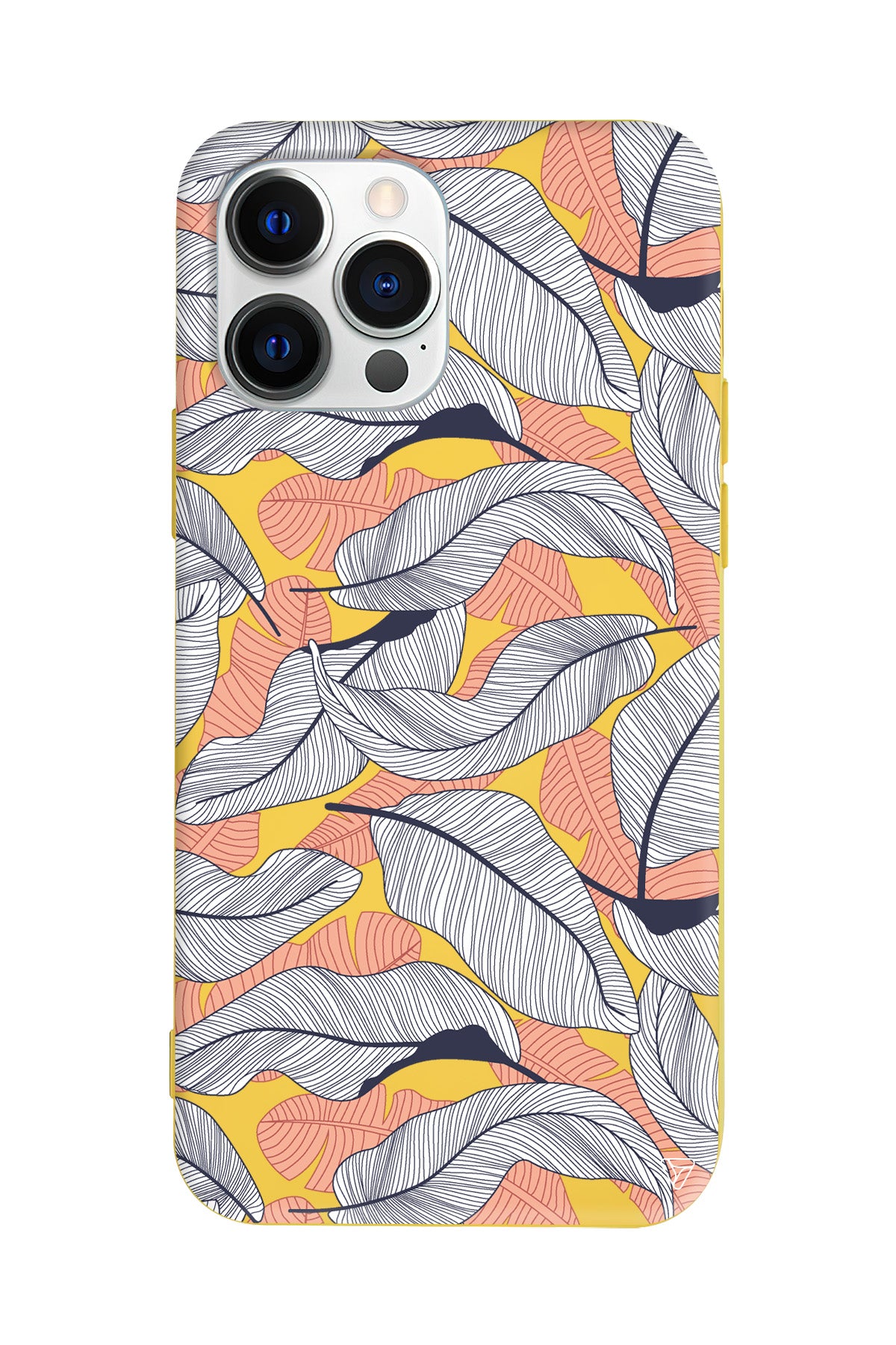 Cizgisel Yapraklar 4 Lansman Model İçi Kadife Silikon Telefon Kılıfı