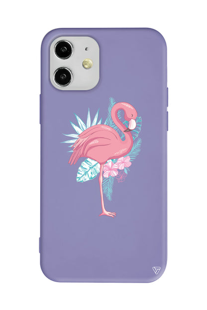 Alone Flamingo Lansman Model İçi Kadife Silikon Telefon Kılıfı