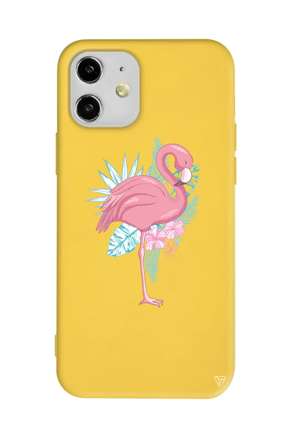 Alone Flamingo Lansman Model İçi Kadife Silikon Telefon Kılıfı