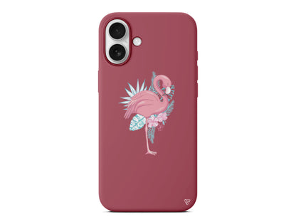 Alone Flamingo Lansman Model İçi Kadife Silikon Telefon Kılıfı