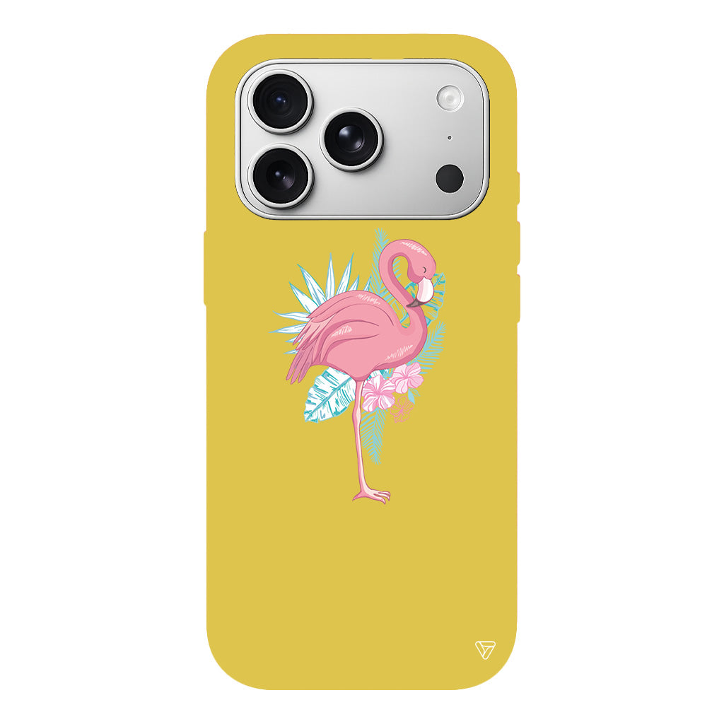 Alone Flamingo Lansman Model İçi Kadife Silikon Telefon Kılıfı