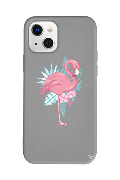 Alone Flamingo Lansman Model İçi Kadife Silikon Telefon Kılıfı – Plus Serisine Özel
