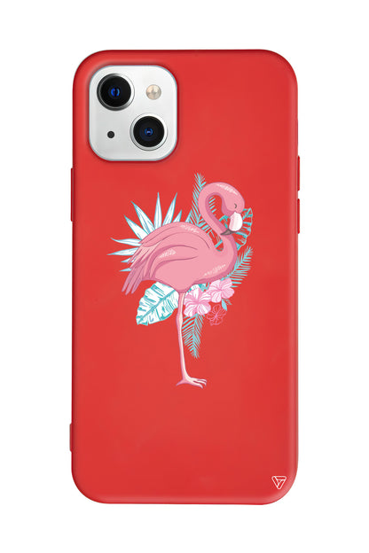 Alone Flamingo Lansman Model İçi Kadife Silikon Telefon Kılıfı – Plus Serisine Özel