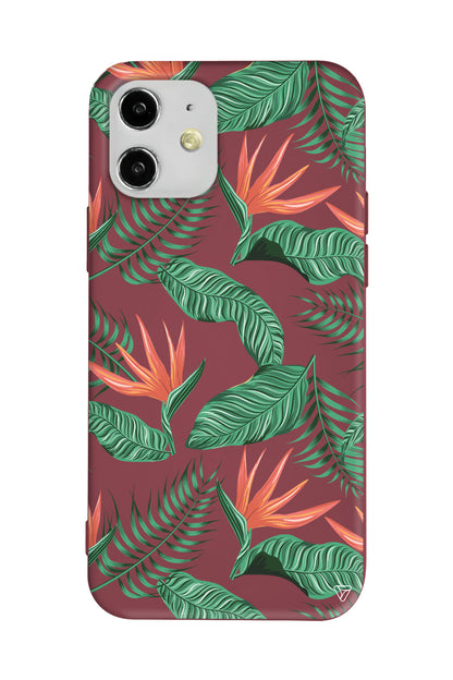 Palmiye Yapraklari 4 Lansman Model İçi Kadife Silikon Telefon Kılıfı