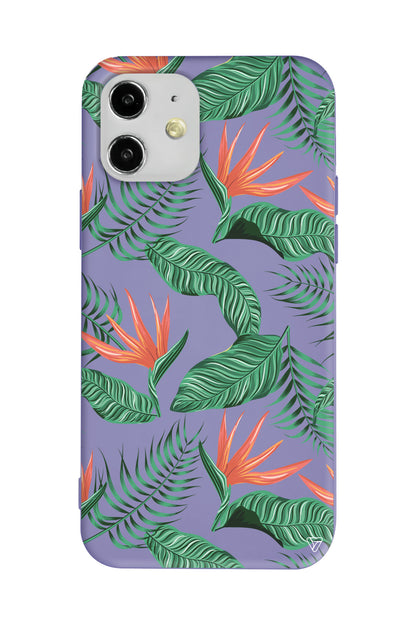 Palmiye Yapraklari 4 Lansman Model İçi Kadife Silikon Telefon Kılıfı