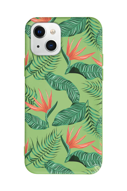 Palmiye Yapraklari 4 Lansman Model İçi Kadife Silikon Telefon Kılıfı – Plus Serisine Özel