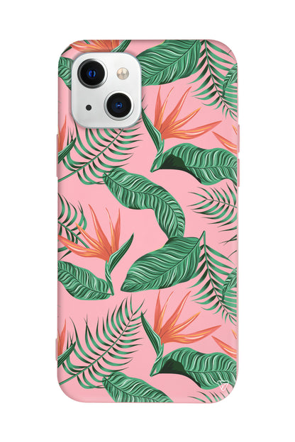 Palmiye Yapraklari 4 Lansman Model İçi Kadife Silikon Telefon Kılıfı – Plus Serisine Özel