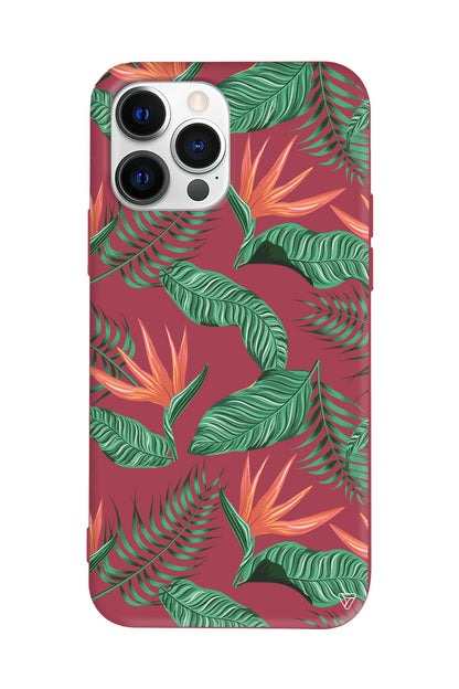 Palmiye Yapraklari 4 Lansman Model İçi Kadife Silikon Telefon Kılıfı