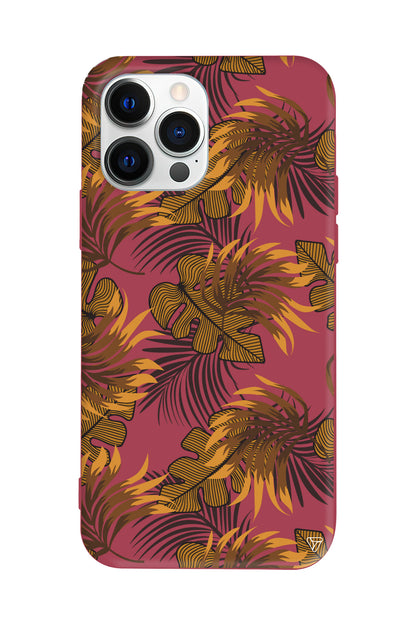 Mat Botanik Lansman Model İçi Kadife Silikon Telefon Kılıfı