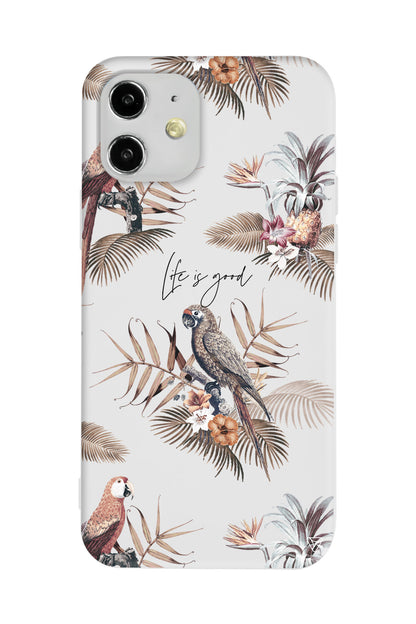 Parrot Yard Lansman Model İçi Kadife Silikon Telefon Kılıfı