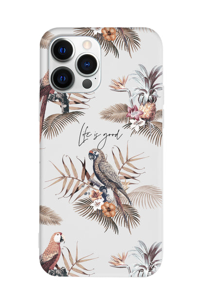 Parrot Yard Lansman Model İçi Kadife Silikon Telefon Kılıfı