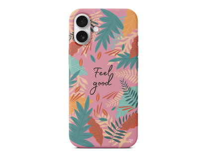 Leafs and Feel Good Lansman Model İçi Kadife Silikon Telefon Kılıfı – Plus Serisine Özel