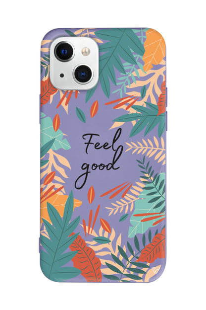 Leafs and Feel Good Lansman Model İçi Kadife Silikon Telefon Kılıfı – Plus Serisine Özel