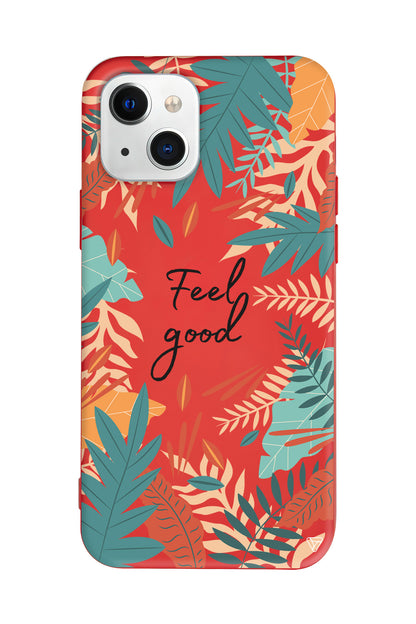 Leafs and Feel Good Lansman Model İçi Kadife Silikon Telefon Kılıfı – Plus Serisine Özel