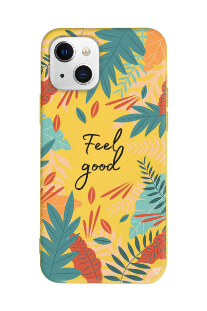 Leafs and Feel Good Lansman Model İçi Kadife Silikon Telefon Kılıfı – Plus Serisine Özel