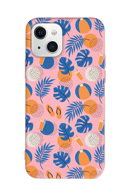 Summer Orange Lansman Model İçi Kadife Silikon Telefon Kılıfı