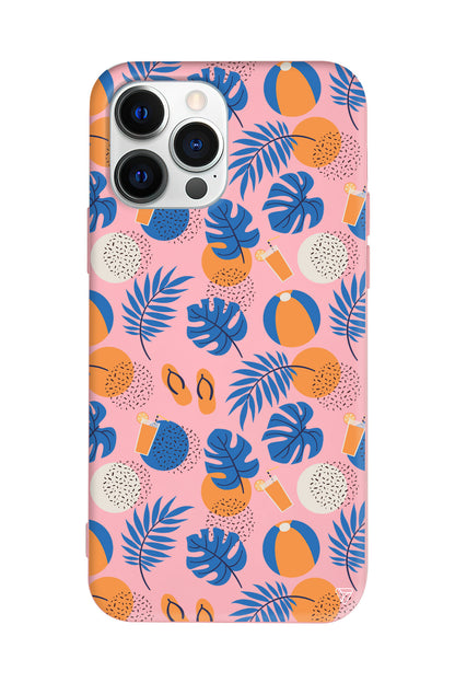 Summer Orange Lansman Model İçi Kadife Silikon Telefon Kılıfı