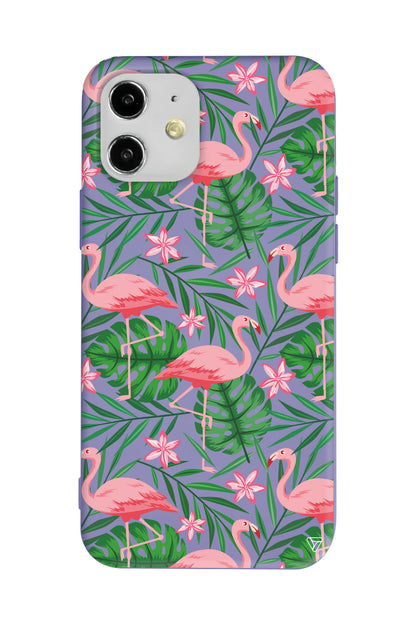 Flamingo Yard Lansman Model İçi Kadife Silikon Telefon Kılıfı