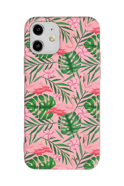 Flamingo Yard Lansman Model İçi Kadife Silikon Telefon Kılıfı