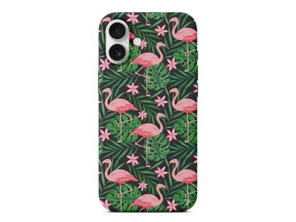 Flamingo Yard Lansman Model İçi Kadife Silikon Telefon Kılıfı