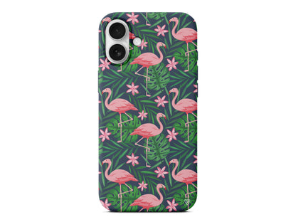 Flamingo Yard Lansman Model İçi Kadife Silikon Telefon Kılıfı