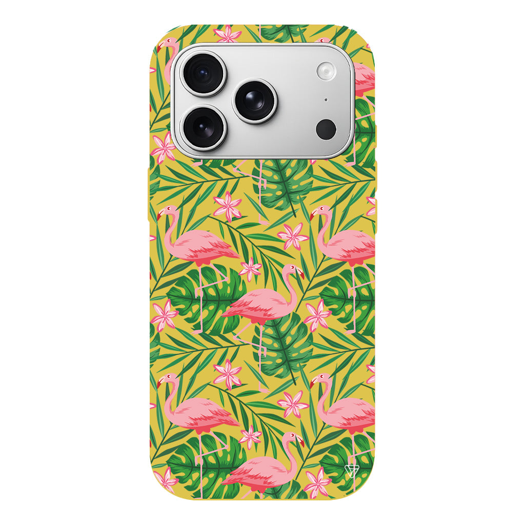 Flamingo Yard Lansman Model İçi Kadife Silikon Telefon Kılıfı