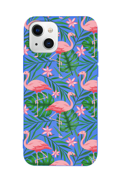 Flamingo Yard Lansman Model İçi Kadife Silikon Telefon Kılıfı