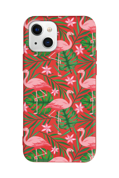 Flamingo Yard Lansman Model İçi Kadife Silikon Telefon Kılıfı – Plus Serisine Özel