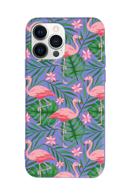 Flamingo Yard Lansman Model İçi Kadife Silikon Telefon Kılıfı