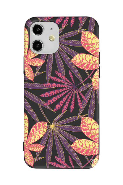 India Floral Lansman Model İçi Kadife Silikon Telefon Kılıfı