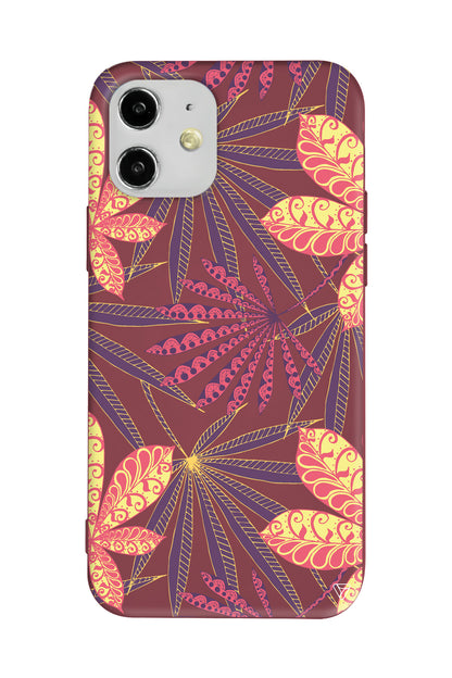 India Floral Lansman Model İçi Kadife Silikon Telefon Kılıfı