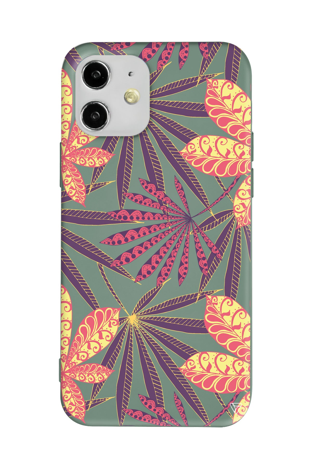 India Floral Lansman Model İçi Kadife Silikon Telefon Kılıfı