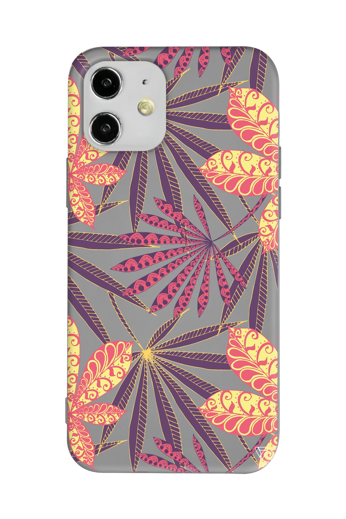 India Floral Lansman Model İçi Kadife Silikon Telefon Kılıfı