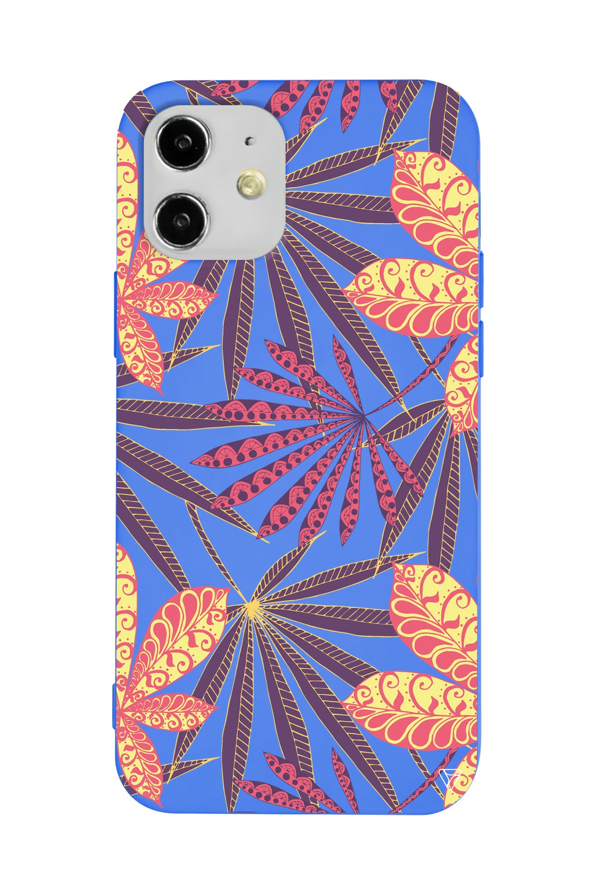 India Floral Lansman Model İçi Kadife Silikon Telefon Kılıfı