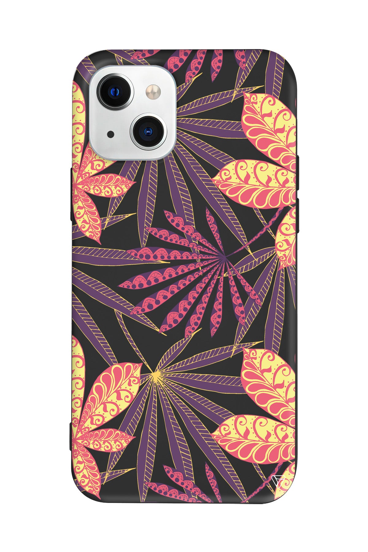 India Floral Lansman Model İçi Kadife Silikon Telefon Kılıfı