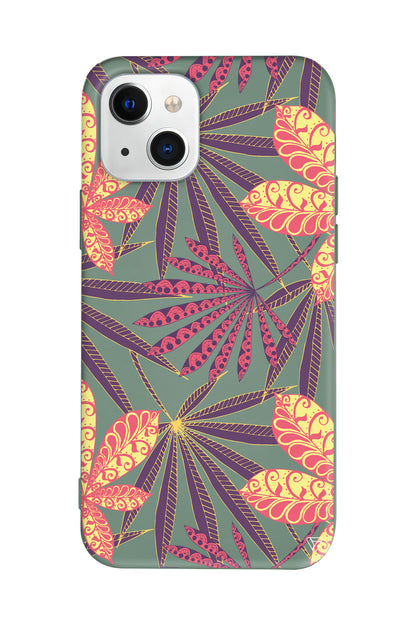 India Floral Lansman Model İçi Kadife Silikon Telefon Kılıfı