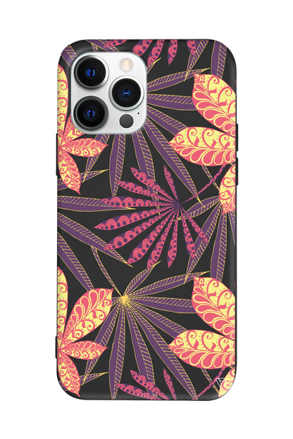 India Floral Lansman Model İçi Kadife Silikon Telefon Kılıfı