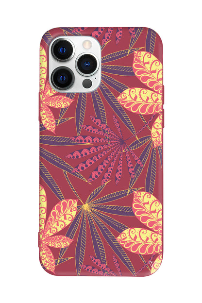 India Floral Lansman Model İçi Kadife Silikon Telefon Kılıfı