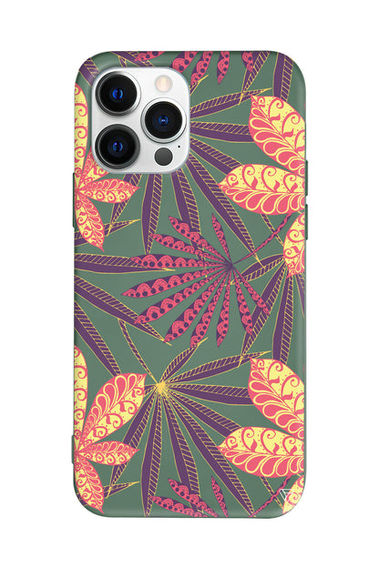 India Floral Lansman Model İçi Kadife Silikon Telefon Kılıfı