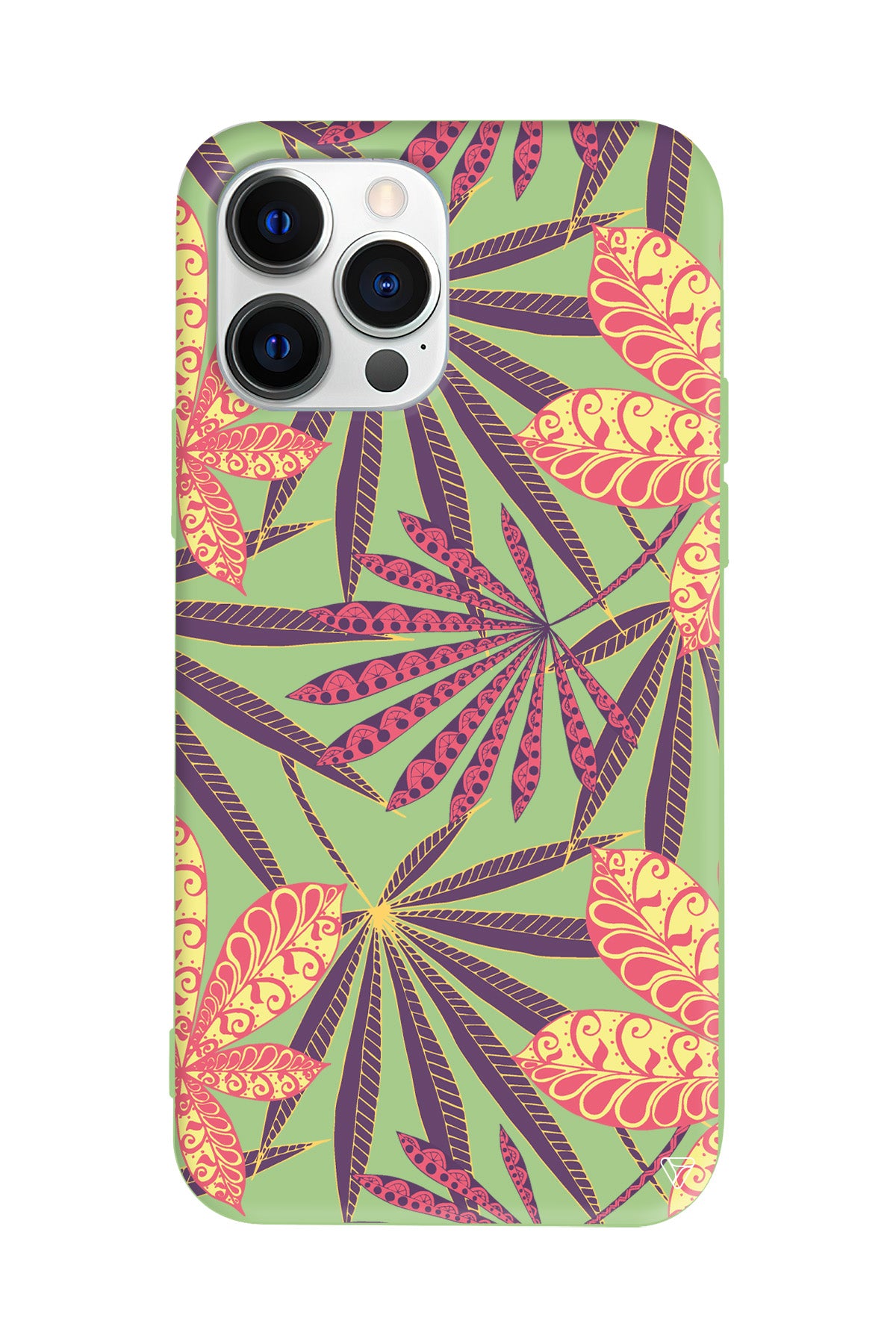 India Floral Lansman Model İçi Kadife Silikon Telefon Kılıfı