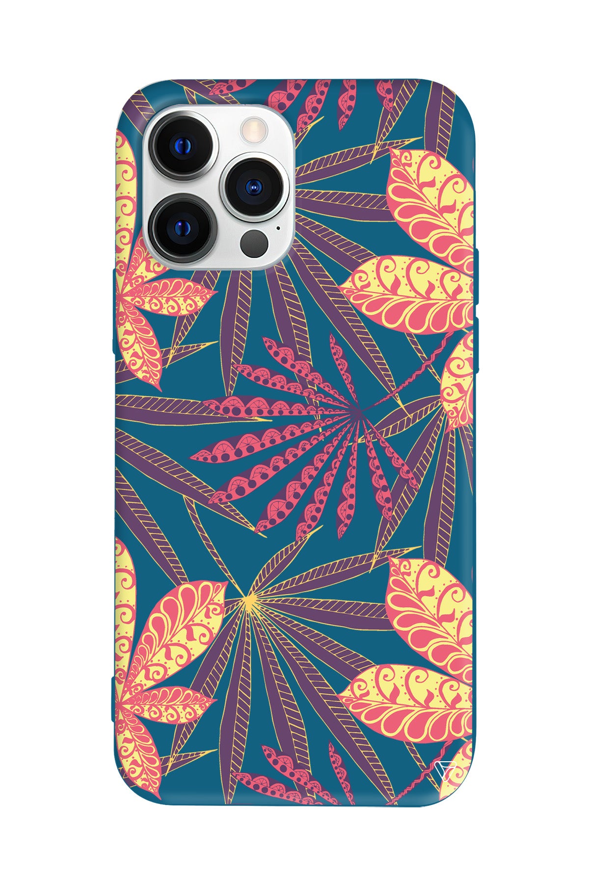 India Floral Lansman Model İçi Kadife Silikon Telefon Kılıfı