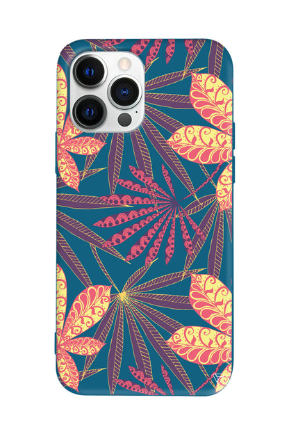 India Floral Lansman Model İçi Kadife Silikon Telefon Kılıfı