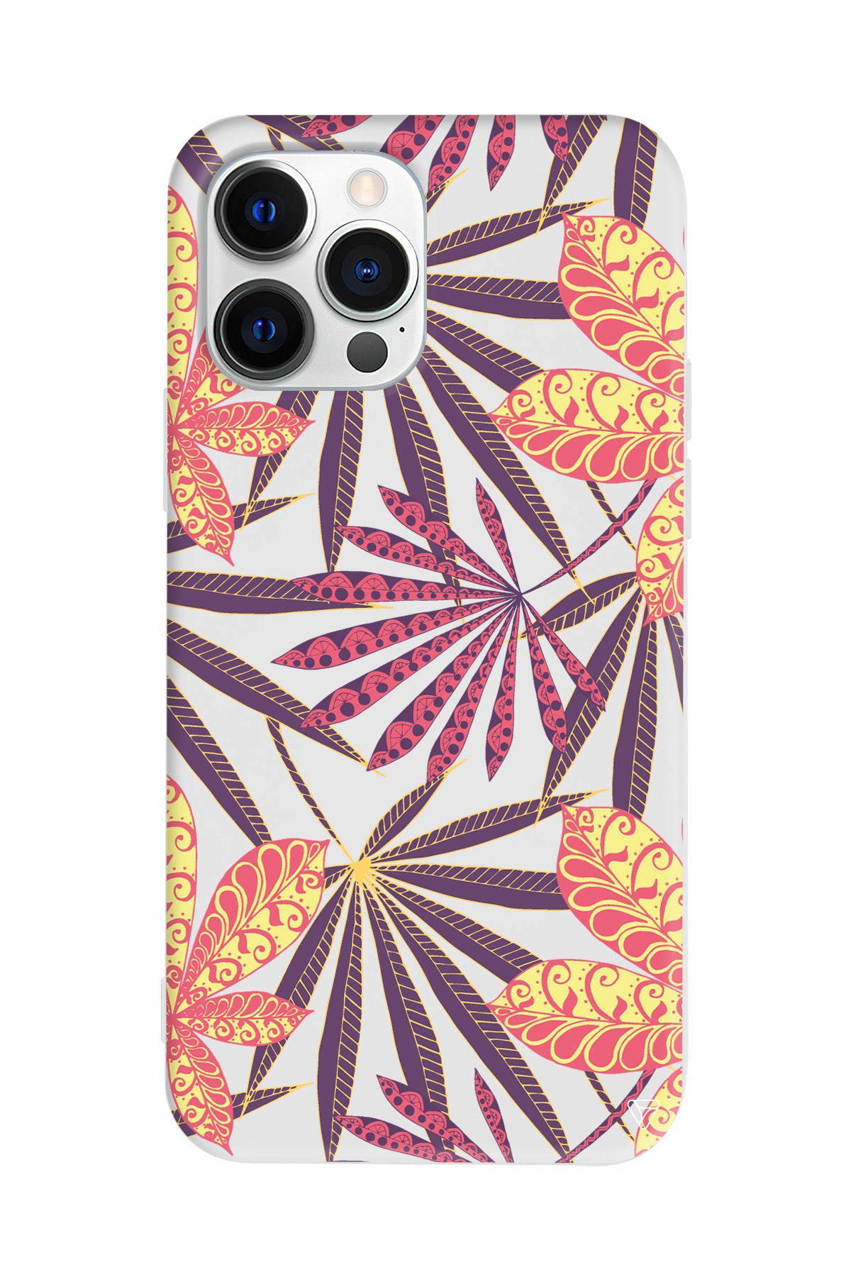 India Floral Lansman Model İçi Kadife Silikon Telefon Kılıfı