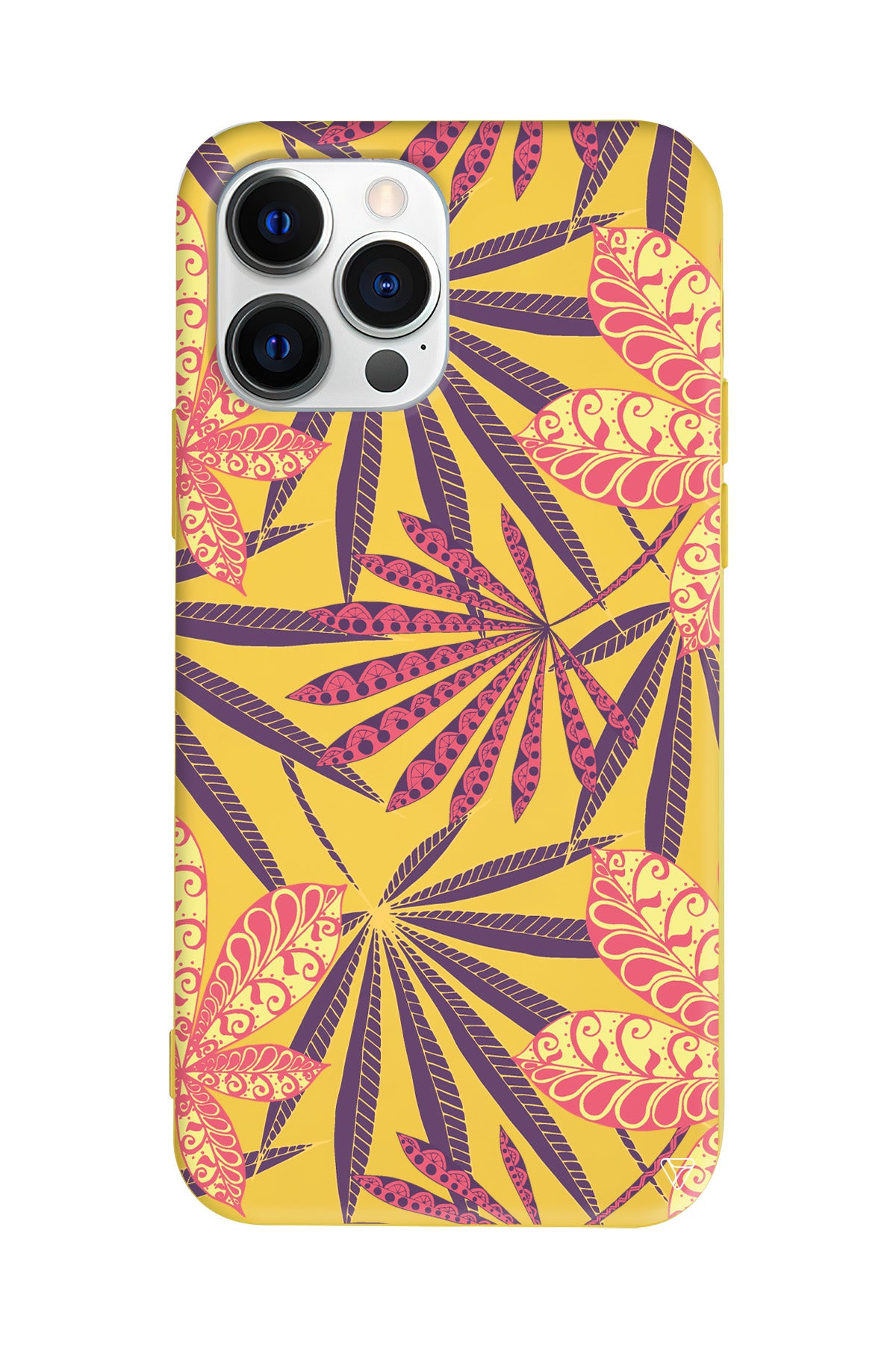 India Floral Lansman Model İçi Kadife Silikon Telefon Kılıfı