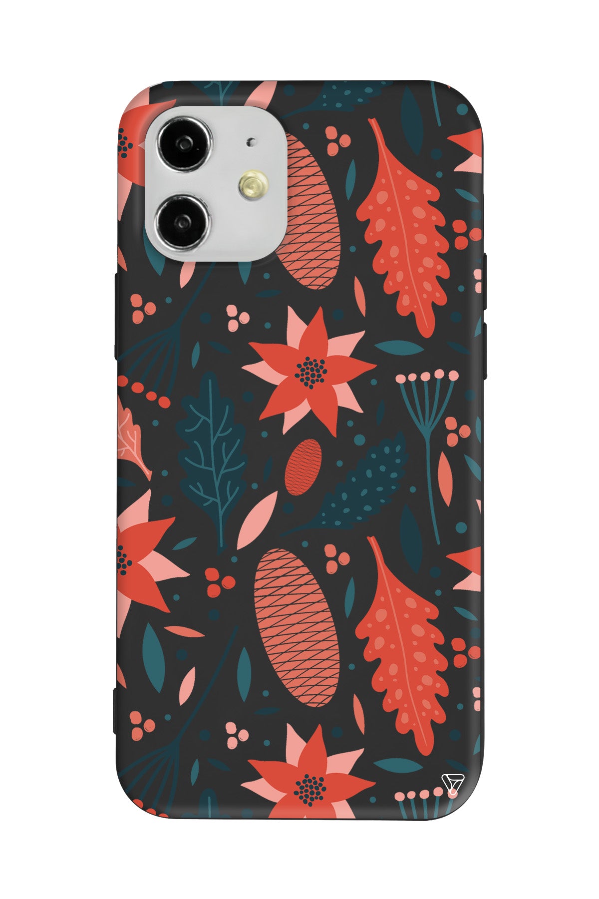 Autumn Floral Lansman Model İçi Kadife Silikon Telefon Kılıfı
