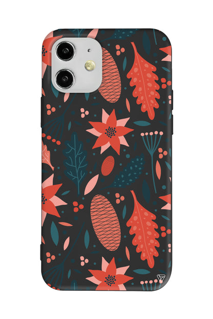 Autumn Floral Lansman Model İçi Kadife Silikon Telefon Kılıfı